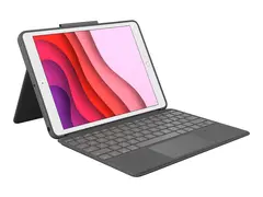 Logitech Combo Touch - Tastatur og folioveske med styrepute - bakgrunnsbelyst - Apple Smart connector - QWERTY - Storbritannia - grafitt - for Apple 10.2-inch iPad (7. generasjon, 8. generasjon, 9. generasjon)