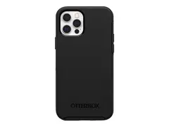 OtterBox Symmetry Series - Baksidedeksel for mobiltelefon polykarbonat, syntetisk gummi - svart - for Apple iPhone 12, 12 Pro