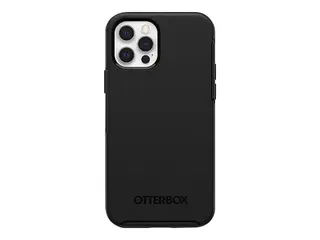 OtterBox Symmetry Series - Baksidedeksel for mobiltelefon polykarbonat, syntetisk gummi - svart - for Apple iPhone 12, 12 Pro