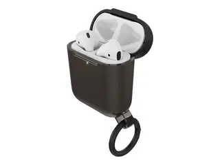 OtterBox Ispra Series - Eske for trådløse øretelefoner polykarbonat, sink-legering, termoplastisk elastomer (TPE) - svart hull - for Apple AirPods (1. generasjon, 2. generasjon)