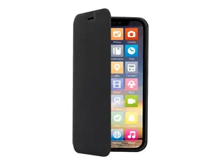 Screenor Clever - Lommebok for mobiltelefon økolær - svart - for Apple iPhone 12, 12 Pro