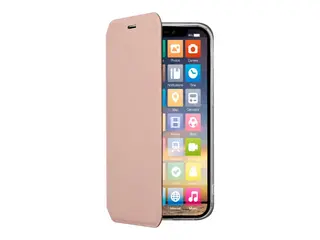 Screenor Clever - Lommebok for mobiltelefon økolær - rosa - for Apple iPhone 12, 12 Pro