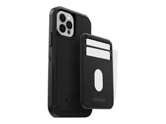 OtterBox - Lomme - MagSafe-samsvar - syntetisk skinn, polykarbonat, magnet skyggesvart - for Apple iPhone 12, 12 mini, 12 Pro, 12 Pro Max