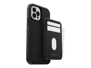 OtterBox - Lomme - MagSafe-samsvar syntetisk skinn, polykarbonat, magnet - skyggesvart - for Apple iPhone 12, 12 mini, 12 Pro, 12 Pro Max
