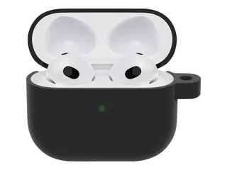 OtterBox - Eske for trådløse øretelefoner myk berøring - polykarbonat, syntetisk gummi - Black Taffy - for Apple AirPods (3. generasjon)
