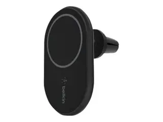 Belkin BoostCharge - Trådløs ladeholder for bil + bilstrømadapter 10 watt - svart - for Apple iPhone 12, 12 mini, 12 Pro, 12 Pro Max, 13, 13 mini, 13 Pro, 13 Pro Max