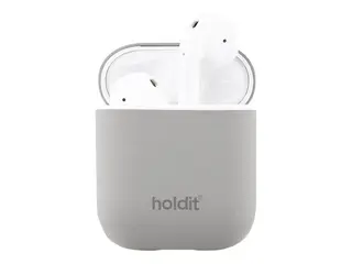 Holdit Nygård - Eske for trådløse øretelefoner silikon - musegrått - for Apple AirPods (1. generasjon, 2. generasjon)