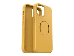OtterBox OtterGrip Symmetry Series - Baksidedeksel for mobiltelefon MagSafe-samsvar - polykarbonat, syntetisk gummi - aspen gleam 2.0 (yellow) - for Apple iPhone 15