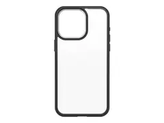 OtterBox React Series - Baksidedeksel for mobiltelefon polykarbonat, syntetisk gummi - svart krystall (klar/svart) - for Apple iPhone 15 Pro Max