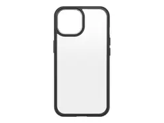 OtterBox React Series - Baksidedeksel for mobiltelefon polykarbonat, syntetisk gummi - svart krystall (klar/svart) - for Apple iPhone 15