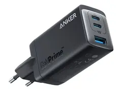 Anker 735 - Strømadapter - 65 watt 5 A - Anker PowerIQ 4.0 - 3 utgangskontakter (USB-type A, 2 x USB-C) - svart