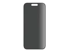 PanzerGlass - Skjermbeskyttelse for mobiltelefon ultravid passform med EasyAligner - glass - med personvernsfilter - rammefarge svart - for Apple iPhone 15