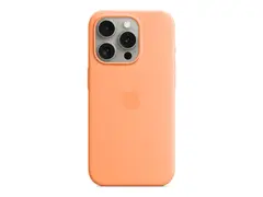 Apple - Baksidedeksel for mobiltelefon MagSafe-samsvar - silikon - oransjesorbet - for iPhone 15 Pro