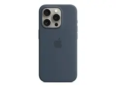 Apple - Baksidedeksel for mobiltelefon MagSafe-samsvar - silikon - stormblå - for iPhone 15 Pro