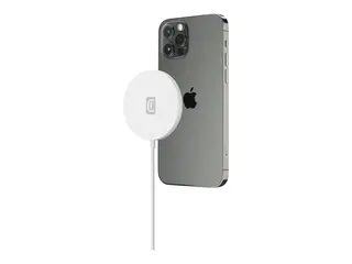 Cellular Line Mag - Trådløs ladematte 18 watt (magnetisk) - hvit - for Apple AirPods; iPhone 12, 12 mini, 12 Pro, 12 Pro Max, 13, 13 mini, 13 Pro, 13 Pro Max