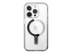 Speck Presidio Perfect-Clear - Baksidedeksel for mobiltelefon with clicklock - MagSafe-samsvar - plastikk - blank, krom - for Apple iPhone 15 Pro