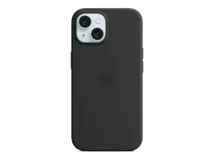 Apple - Baksidedeksel for mobiltelefon MagSafe-samsvar - silikon - svart - for iPhone 15