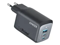 Anker Prime - Strømadapter - GaN 67 watt - 5 A - Anker PowerIQ 4.0, PD/PPS - 3 utgangskontakter (USB-type A, 2 x USB-C) - Europa
