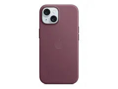 Apple - Baksidedeksel for mobiltelefon MagSafe-samsvar - mikrotvill, FineWoven - morbær - for iPhone 15