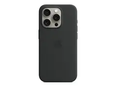 Apple - Baksidedeksel for mobiltelefon MagSafe-samsvar - silikon - svart - for iPhone 15 Pro